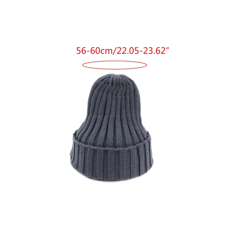 

Unisex Winter Ribbed Knit Pointed Beanie Hat Neon Solid Color Cuffed Skull Cap