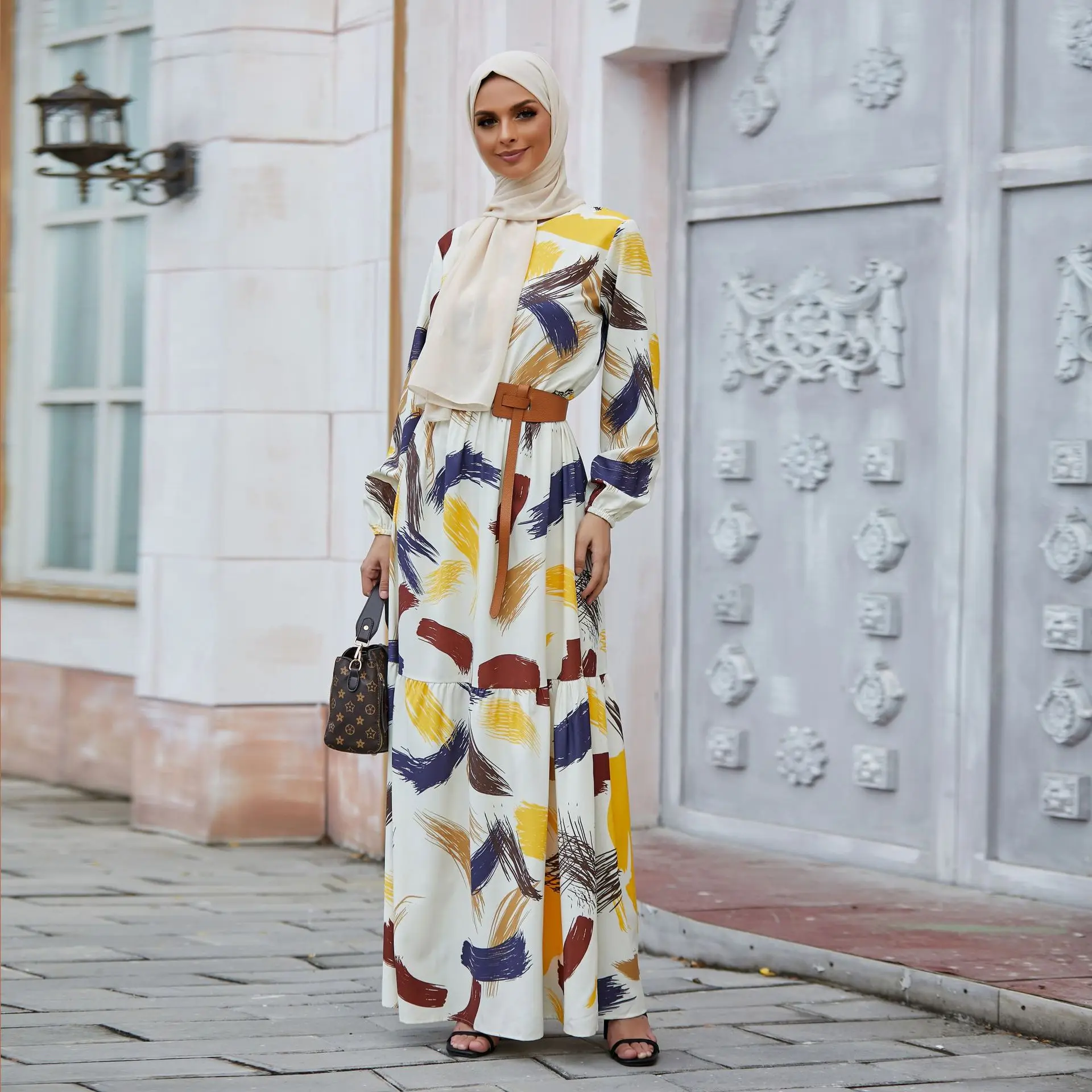 Рамадан, ИД, абайя, Дубай, разноцветное мусульманское платье, Женский хиджаб, кафтан, марокканский кафтан, платья, Арабская одежда, джеллаба, ...