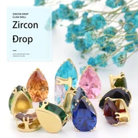 astrobox fancy drop zircon with claw sew on stone high quality pointback loose crystal rhinestone diy clothing accessories