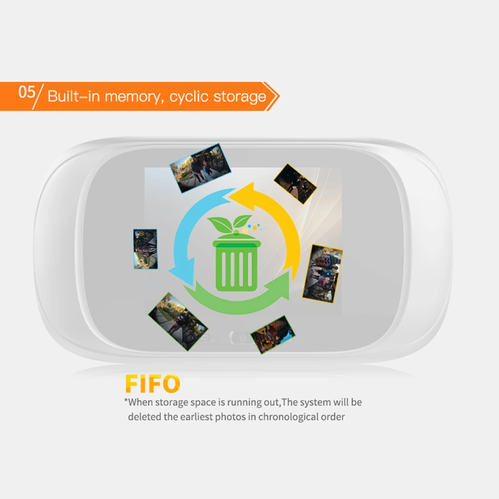 DD1 2 8 дюйма Tft ЖК-дисплей цифровой дверной звонок 0.3mp инфракрасный Ночное видение