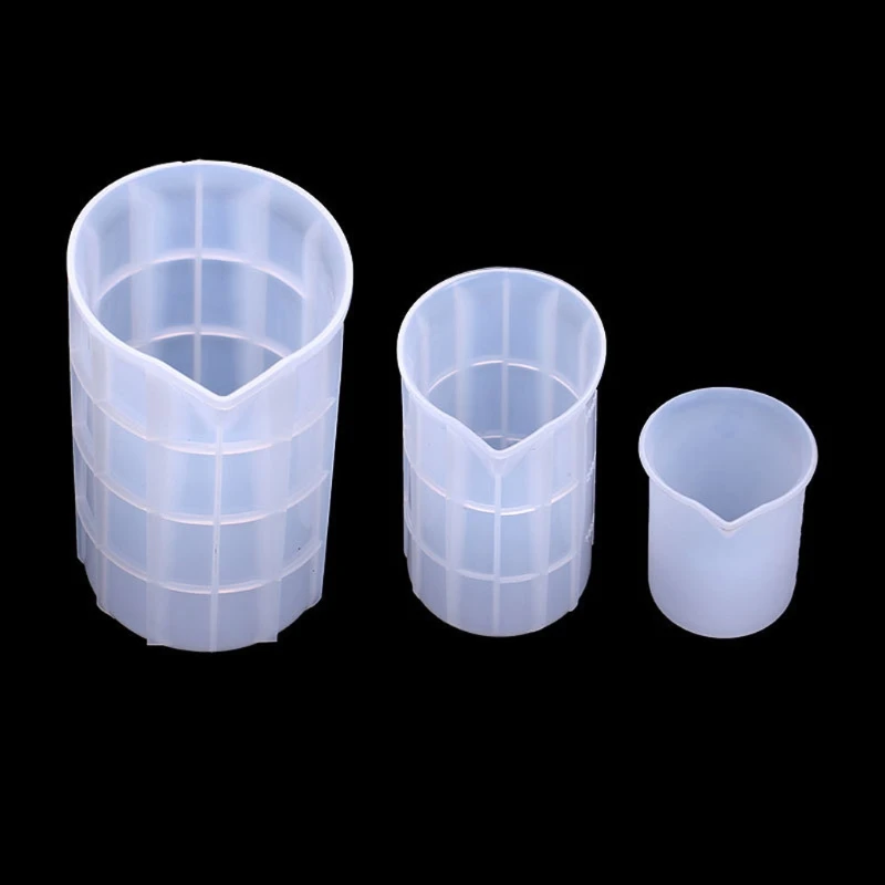 

3Pcs 100ml 350ml 750ml Flexible Silicone Measuring Cup Resin Jewelry Tools Kit 53CB
