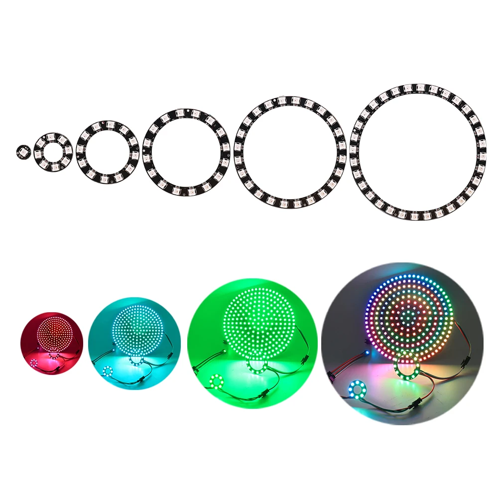 Светодиодная Пиксельная кольцевая лента DC 5V RGB WS2812B SK6812 адресные светодиодные