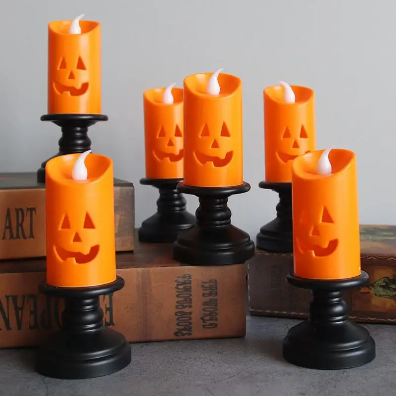

Candle Light LED Colorful Candlestick Table Top Decoration Venue Decoration Props Halloween Decoration Pumpkin Lantern