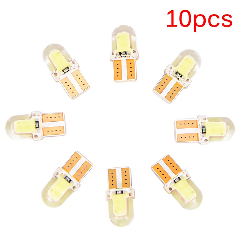 

10pcs Led Parking Bulb Auto Wedge Clearance Lamp LED W5W T10 194 168 W5W COB 8SMD CANBUS Silica Bright White License Light Bulbs