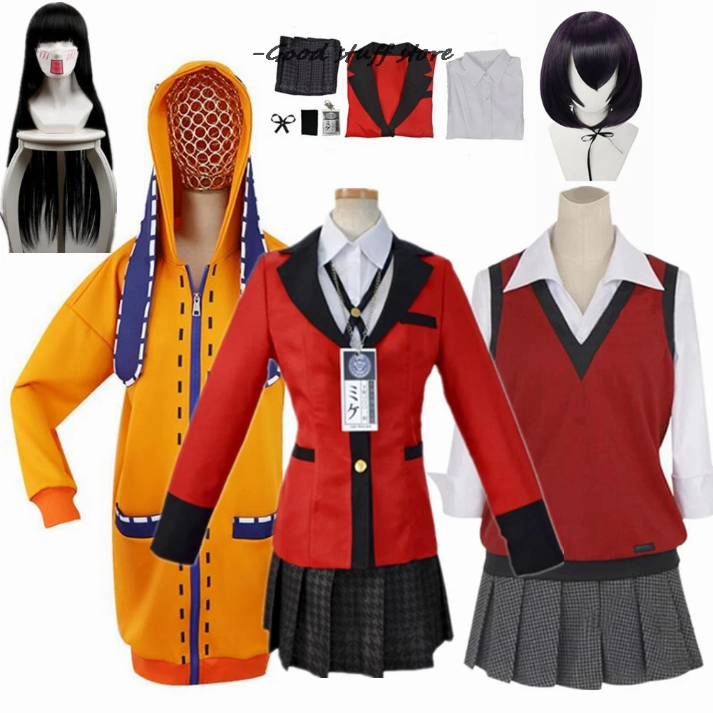 Аниме Kakegurui Yumeko Jabami двойная униформа косплей костюмы Хэллоуин Одежда для девочек