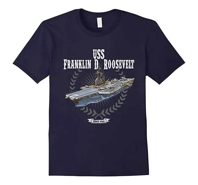 Авианосец среднего класса USS Franklin D. Футболка Рузвельт CV-42. Летняя Хлопковая