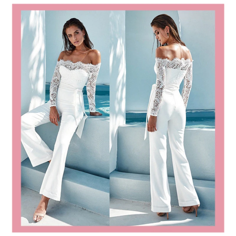 

Комбинезон женский кружевной с вырезом-лодочкой, комбинезон с бабочкой