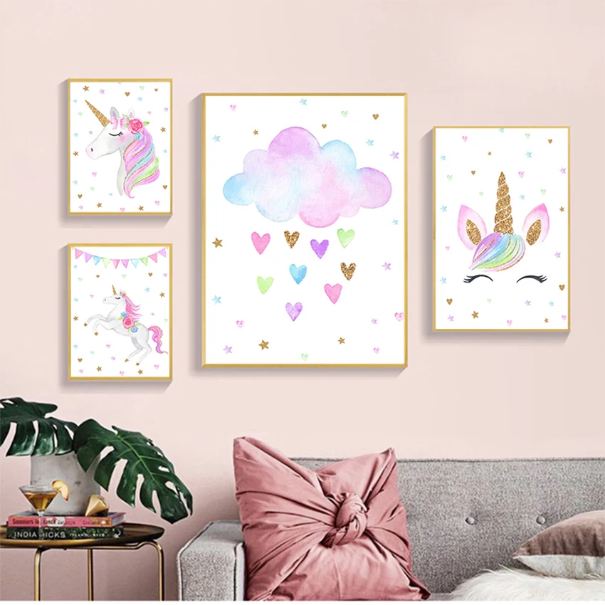 Скандинавская декоративная картина для детской комнаты декор спальни Радужный