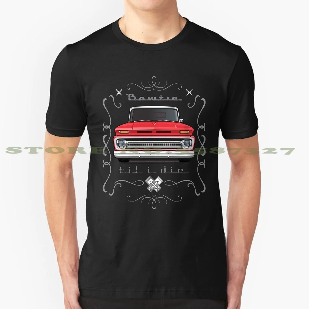 64 Red And White Fashion Vintage Tshirt T Shirts 64 1964 65 1965 66 1966 Chevy Chevrolet Pickup Truck Short Bed C10 Gmc Vintage