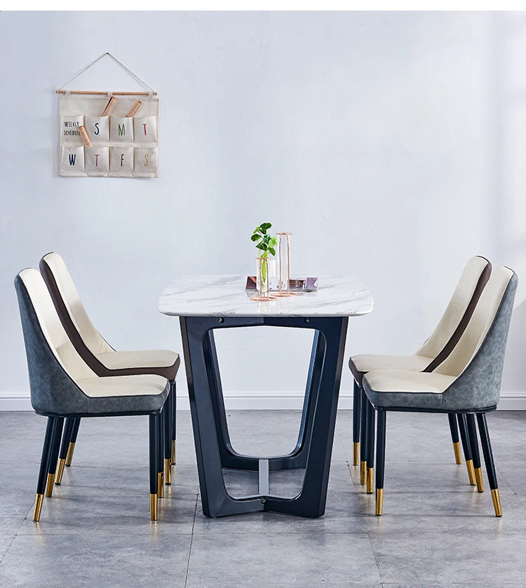 

Home dining chair simple modern imitation wood wrought iron desk coffee chair hotel restaurant soft bag to talk back chair