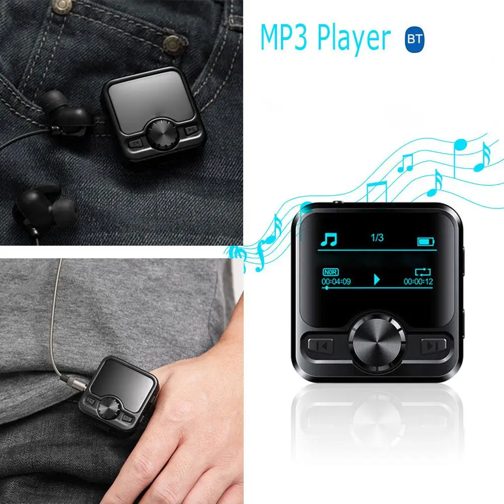 

Voice Recorder Bluetooth Sport HIFI MP3 Player 8G IPX6 Zero Noise With E-book DSD Sound FM Radio Repeater 1.2 inch Display