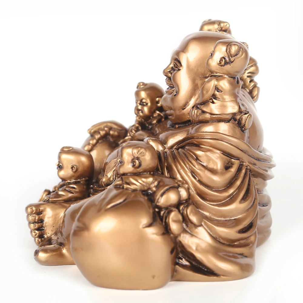 Резиновая статуя Смеющийся Будда фэншуй статуя Будды Майтрейи рот в улыбке часто открыт Настенная Декорация голова оленя