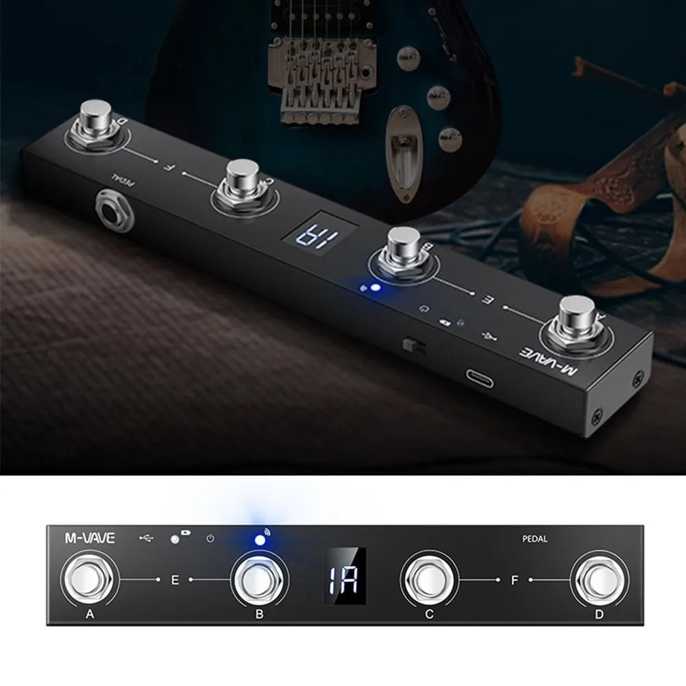 

M-VAVE CHOCOLATE Wireless MIDI Controller ActitioN 4 Button USB MIDI Foot Controller Pedal APP Control Guitar Pedal 2021 New