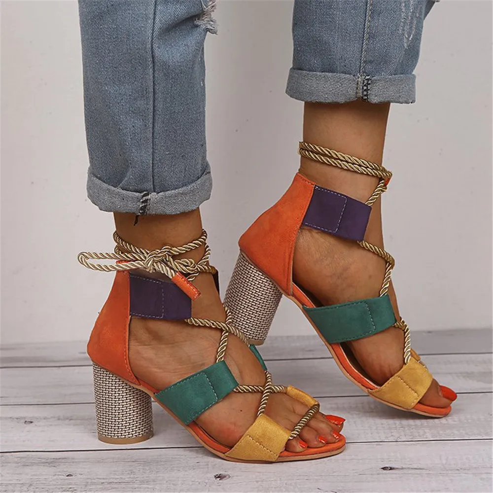 Женские босоножки на высоком каблуке мягкие Босоножки с открытым носком и