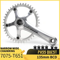 pass quest is suitable for campagnolo five claw 135bcd road bicycle sprocket 40 58t bicycle crank sandblasted 7075 aluminum