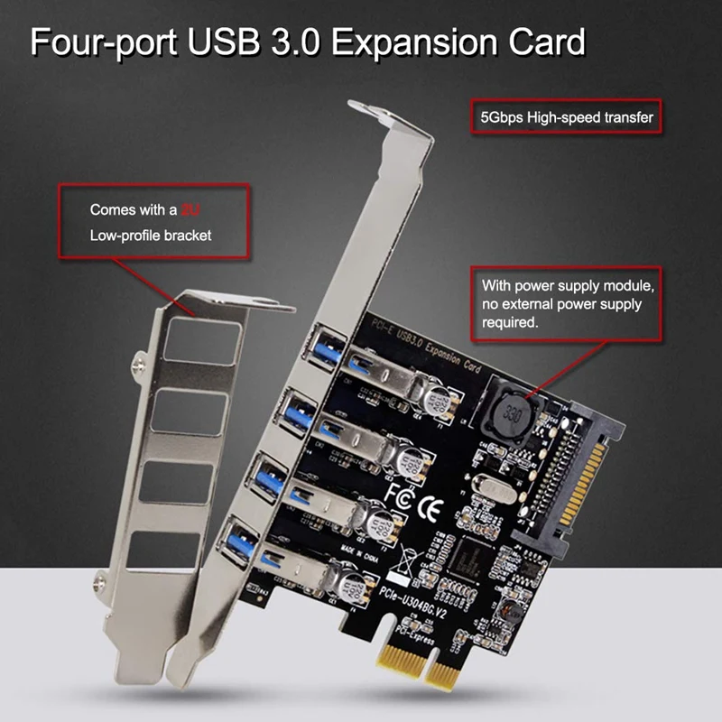 Четыре порта Usb 3 0 Супер быстрая 5 Гбит/с Pci E Плата расширения Express адаптер