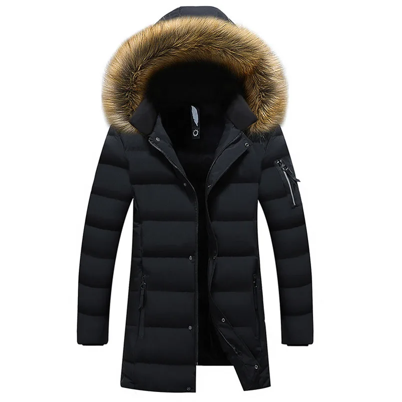 Winter Jacket Men Big Plus Size 5XL 6XL 7XL 8XL Fur Collar Hooded Padded Jacket Thick Warm Jackets Men Warm Coats