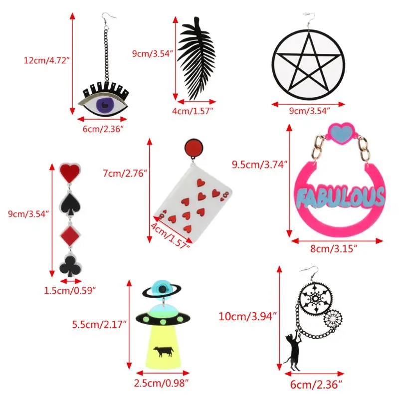 Акриловые большие серьги для ночного клуба листья Глаза Кошка звездчатая