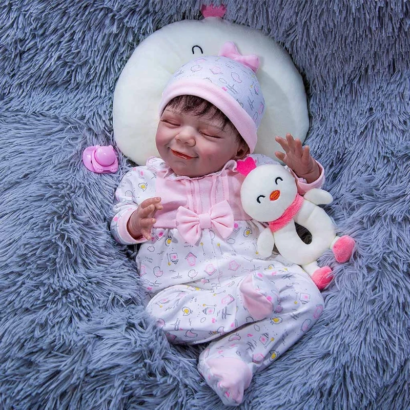 

Кукла-младенец 47 см, Реалистичная Интерактивная кукла с закрытыми глазами и улыбающимся лицом, подарок для младенцев