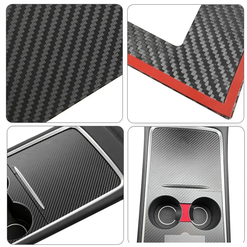 

Car Carbon Fiber Center Console Instrument Panel Protective Sticker Decoration Trim for Tesla Model 3 Y 2021 Car Styling