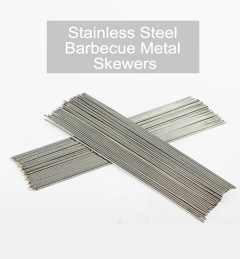 10 шт. многоразовые 304 нержавеющая сталь барбекю металлических шампуров шампура BBQ