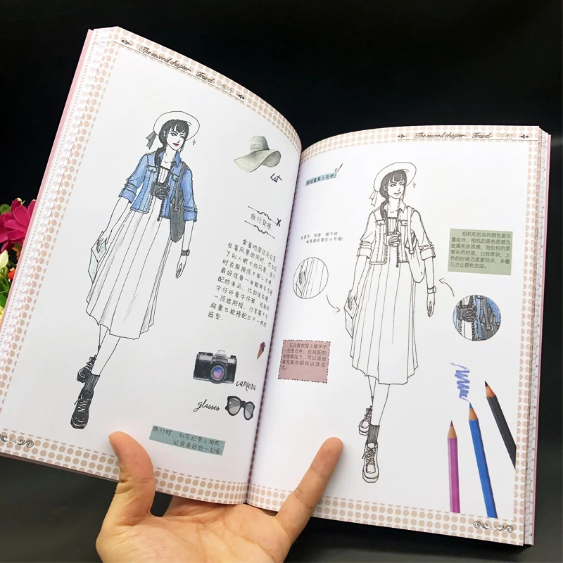 Дизайнерская модная одежда для иллюстрации с ручной росписью блокнот наряд