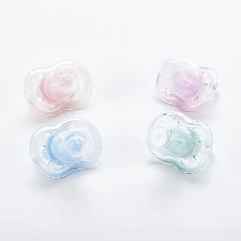 

Baby Silicone Pacifier Soothing Infants Bite Chew Supplies Newborn Comfort Appease Nipple Flat Teat Pacifiers GXMB