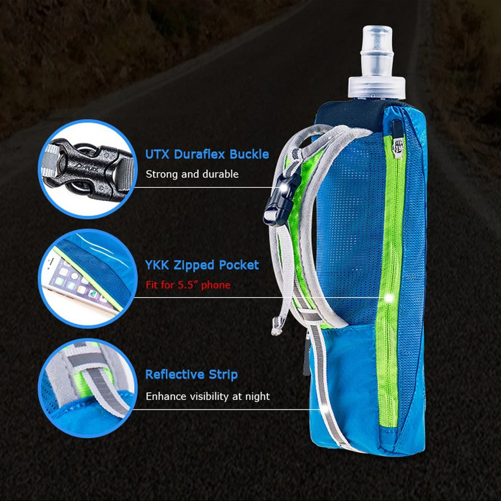 

500ml Sports Water Bottle Bag Racing Water Bottle Bag Outdoor Men's Cycling Competition Pocket Soft Flask Folding Water Bottle