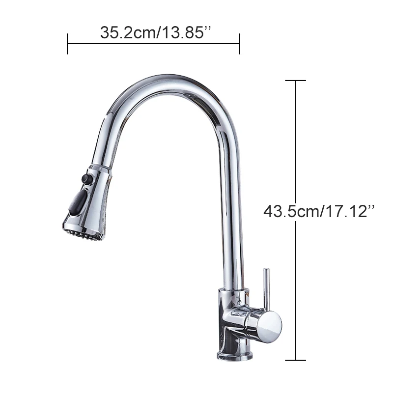 Kitchen Faucets Pull Out Mixer Tap with Strong Spray Swivel 360 Degree hot and cold Water ELK5408 | Обустройство дома