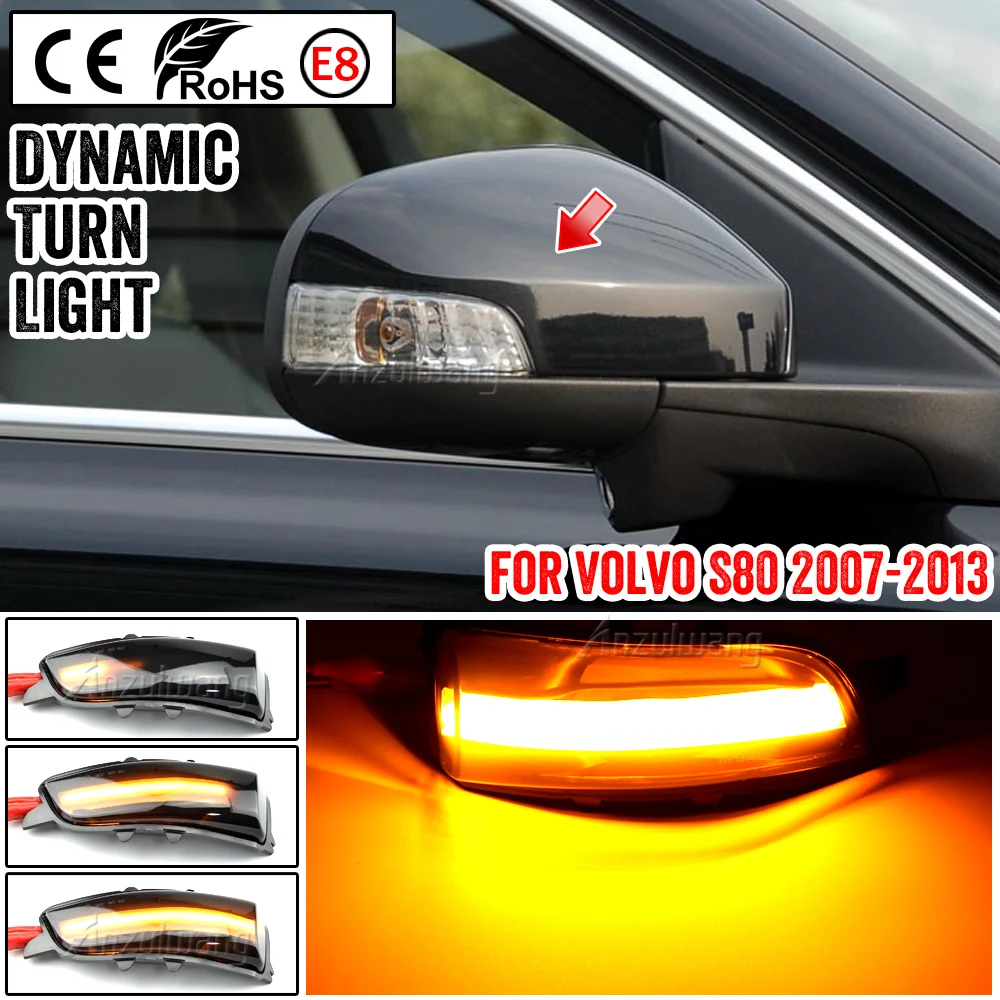 LED Dynamic Turn Signal Light Side Rearview Mirror Blinker Indicator Lamp For Volvo S80 C30 C70 S40 S60 V40 V50 V70 2008-2010
