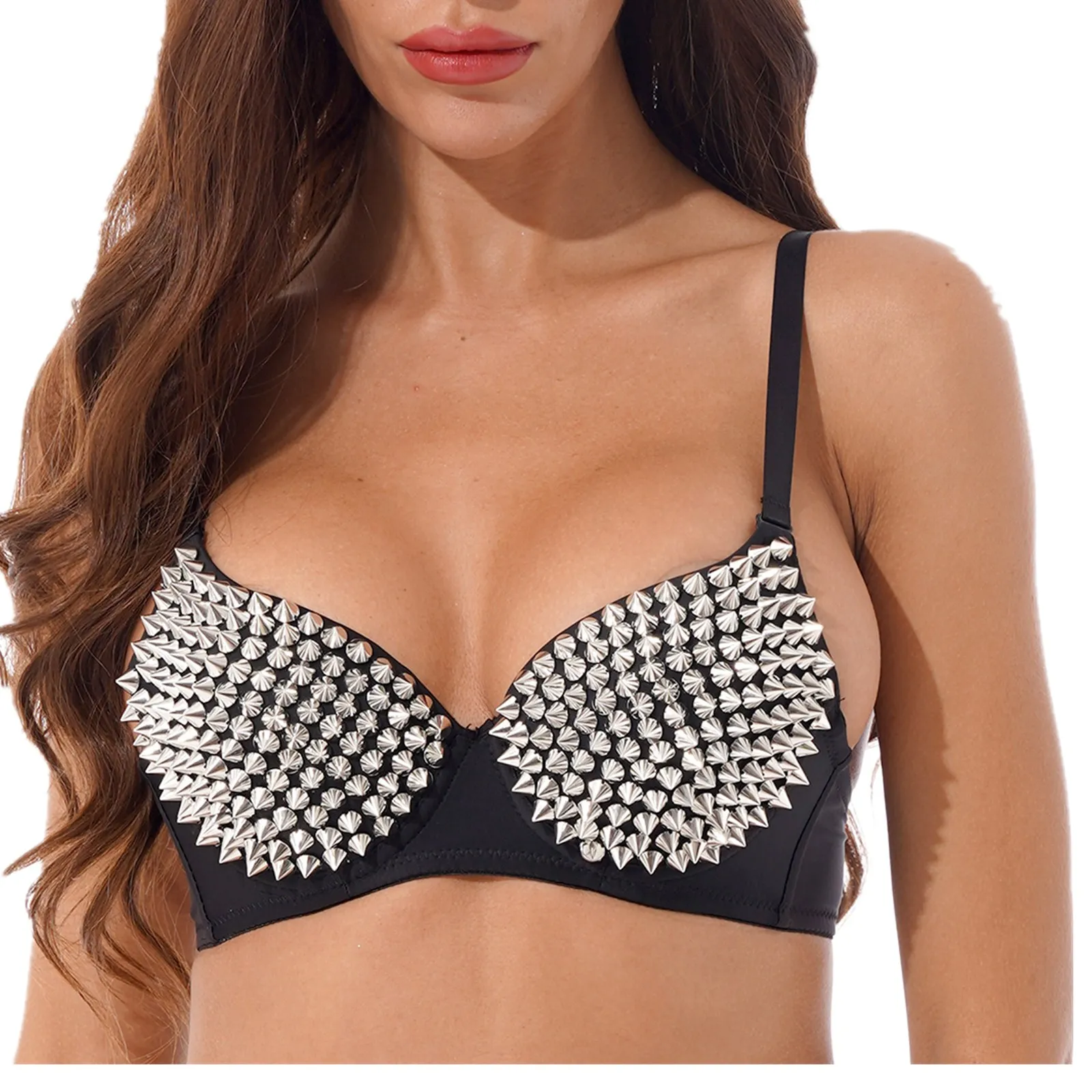 Женский бюстгальтер пуш-ап с заклепками и блестками | Женская одежда