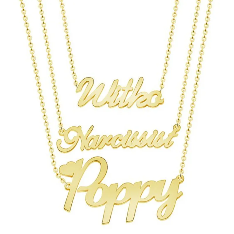 

Personalize Custom Necklace Women Choker Birthday Gift Stainless Steel Custom Cursive Arabic Crown Heart Nameplate Necklace