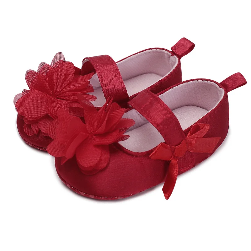 Для новорожденных обувь для малышей младенцев с кружевами и цветочным рисунком