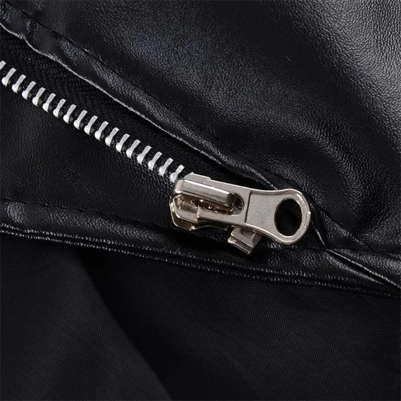 2019 classic design women's PU soft leather jacket short Slim motorcycle ladies with zipper black coat | Женская одежда