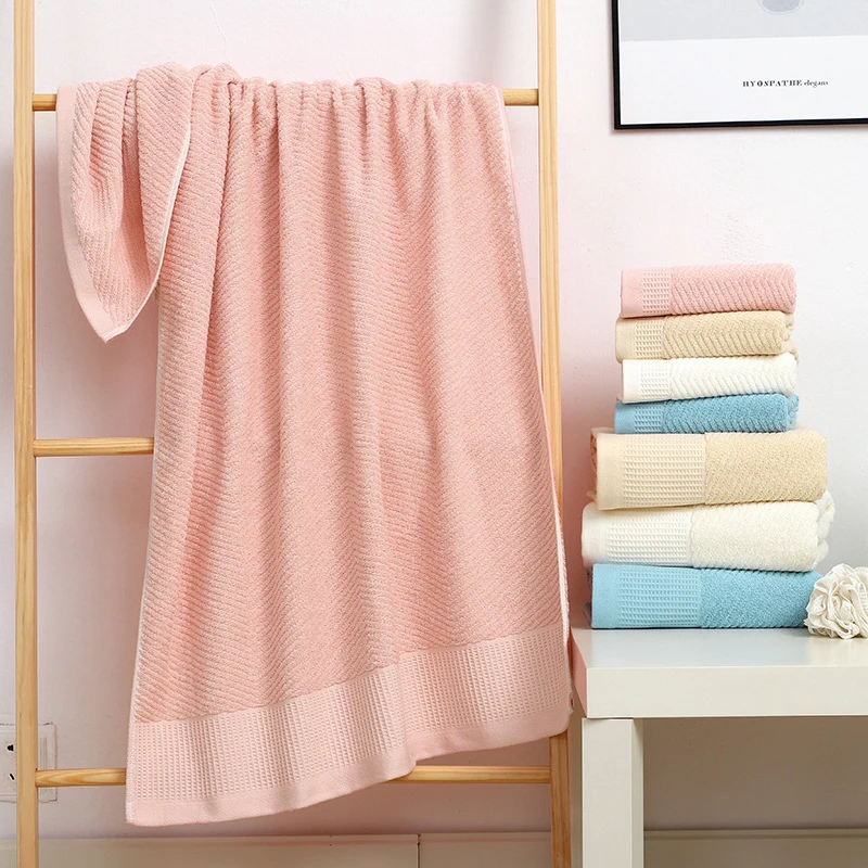 

2PCS Cotton Highly Absorbent Bathroom Towel Sets Adult Bath Towel Solid Color Soft Friendly Face Hand Shower Towel