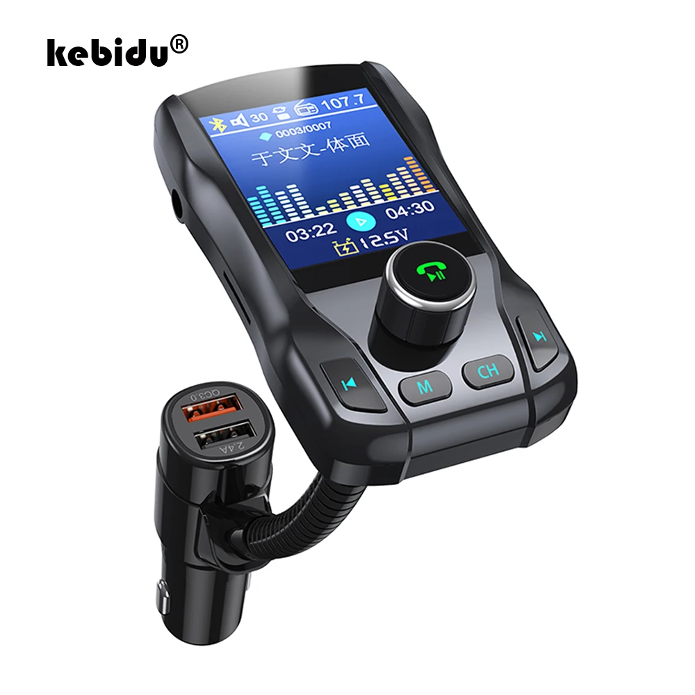 Беспроводной Bluetooth громкой связи Bluetooth гарнитура для 1," Экран 5V 2.1A двойной Порты usb автомобиля Зарядное устройство Bluetooth радио передатчик адаптер FM передатчик