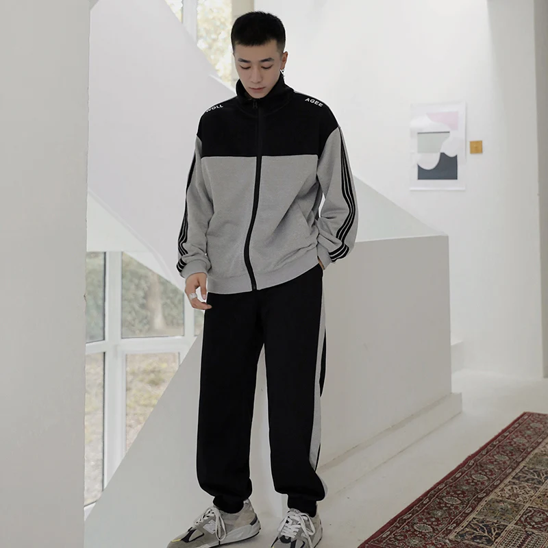 Мужской спортивный костюм с курткой темно-синяя спортивная одежда джоггеры JJ60NT