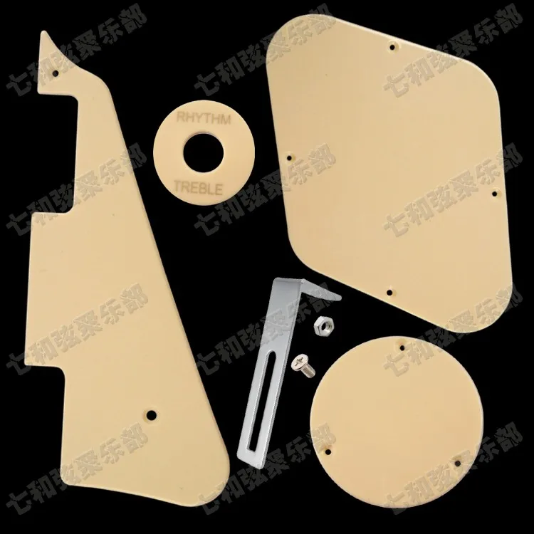 

Set Electric Guitar Pickguard,Cavity Cover,Switch Cover,Pickup Selector Plate,Scratchplate Pickguard Support Bracket / Cream