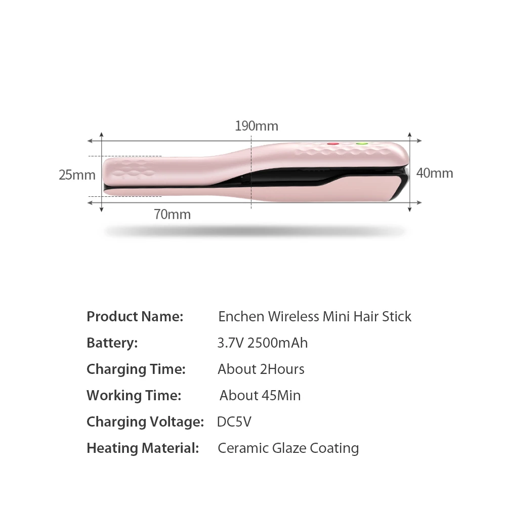 Xiaomi ENCHEN Pocky беспроводной мини два применения палка для волос портативный Перезаряжаемый бигуди для волос отрицательная ионизация волос уход за волосами снижение травм