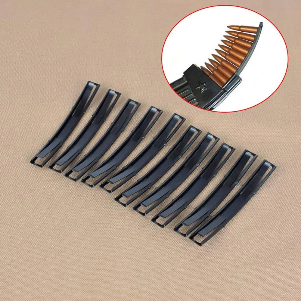 

Tactical 10 pcs AK MAK Speed Loader Steel Stripper Clips CAL 7.62x39 Magazine For AK47 74 MAK-90 SKS Magazine Hunting Accessory