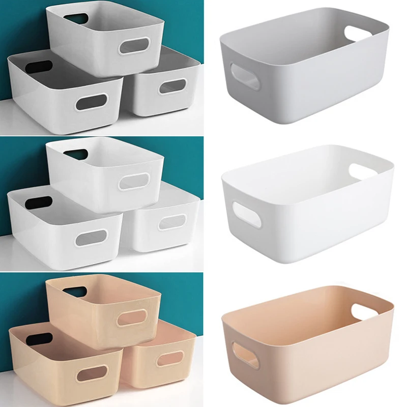 

1PC Plastic Storage Box Desktop Sundries Cosmetic Basket Make Up Jewelry Storage Case Sundries Table Container For Bathroom