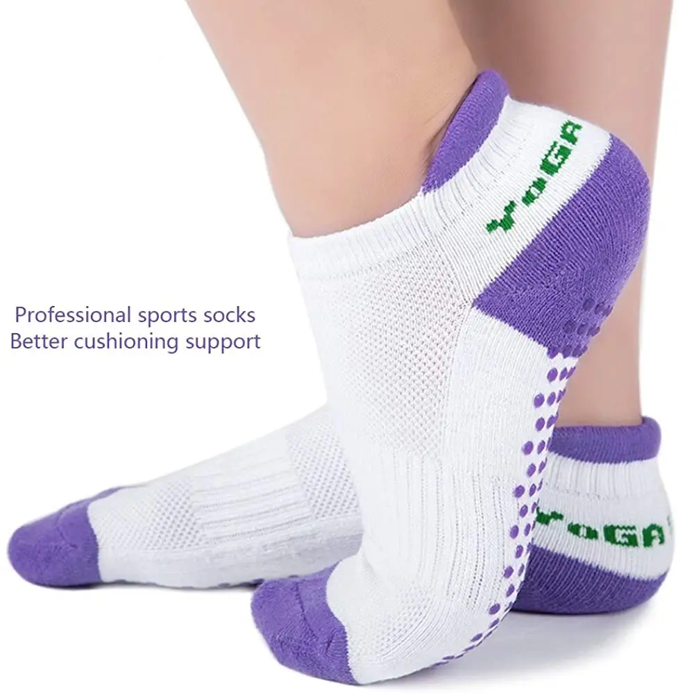 4 пары силиконовые чехлы в горошек Нескользящие женские с полным носком | Спорт и