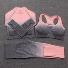 Комплект Спортивный Женский, бесшовный, с топом и высокой талией