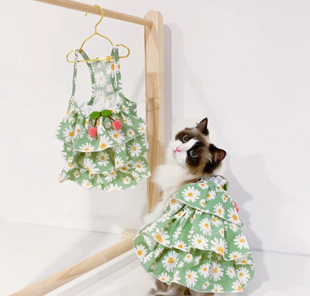 

New Dog clothes spring and summer new cat clothes dress vest sling small dog thin section Teddy Bomei