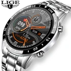 Смарт-часы LIGE мужские с браслетом из стали, люксовые брендовые фитнес-часы с пульсометром, тонометром, отслеживанием активности