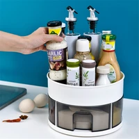 2 tier 360 degree rotating lazy susan turntable cabinet organizer spice rack nonslip spice jar display stand
