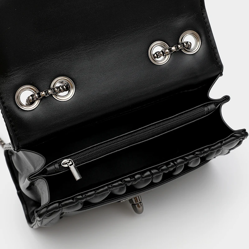 Женская кожаная сумка через плечо модная дизайнерская роскошная черного и