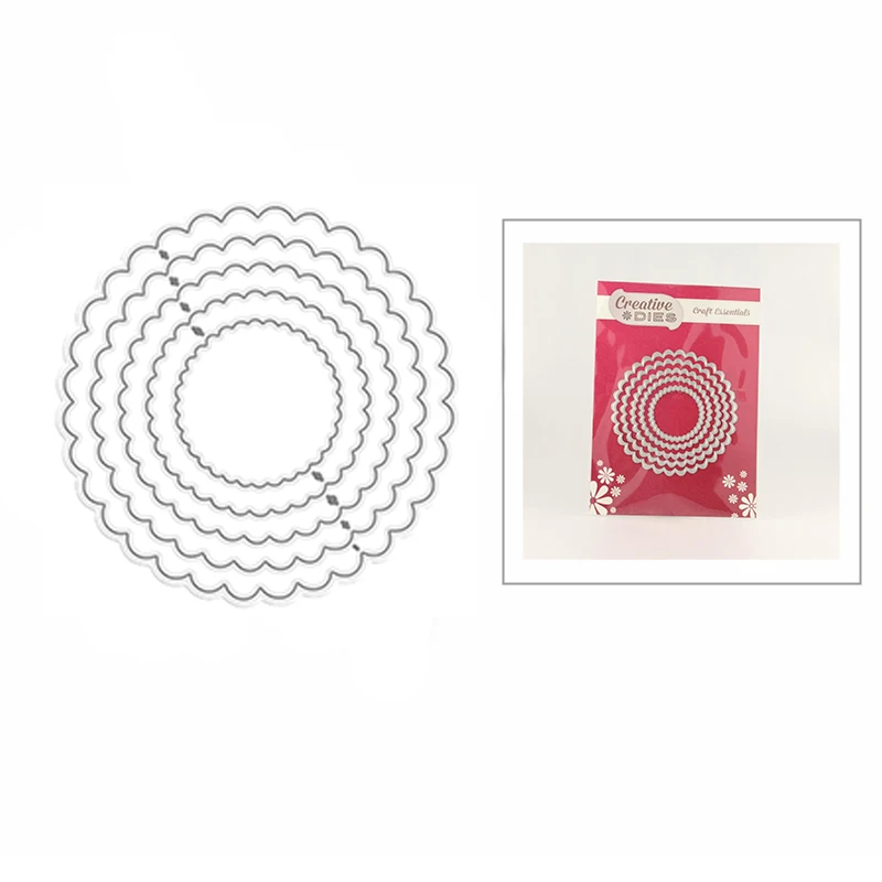 

Новинка, «сделай сам», Круглые зубчатые края 2021 без штампов, рельефное ремесло и металлические Вырубные штампы для изготовления бумаги, отк...