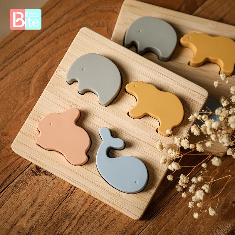Детские игрушки Деревянный 3d пазл силиконовые Обучающие животные Мультяшные
