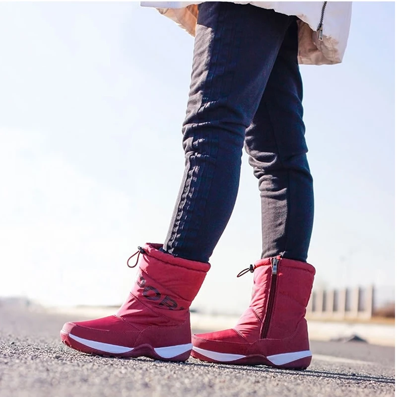 

TIMETANG Women Boots 2021 Winter Snow Boots Women Waterproof Non-Slip Thick Warm Winter Fur Shoes for -40 Degrees